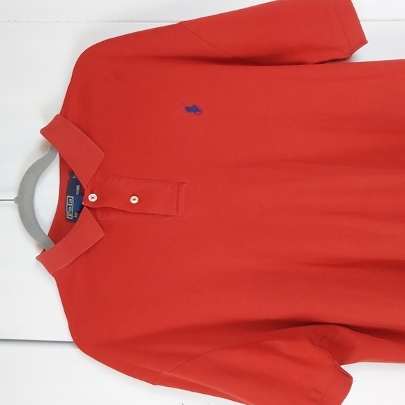 Polo Ralph Lauren Blue Label Red Polo Blue PONY Preppy Acadamia Sz.Large - Picture 2 of 7